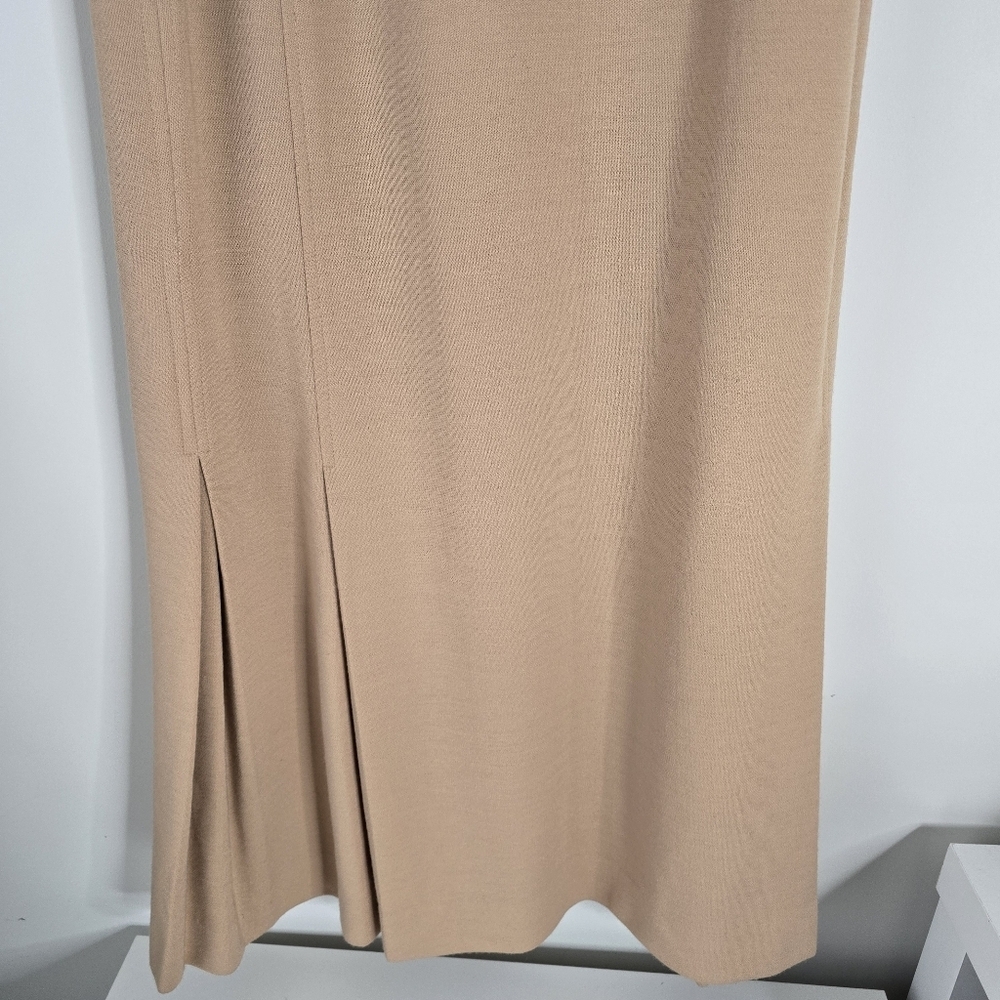 Vintage Givenchy Sport Camel Pleated Hem Maxi Skirt Size 10 Wool Blend - Picture 8 of 14